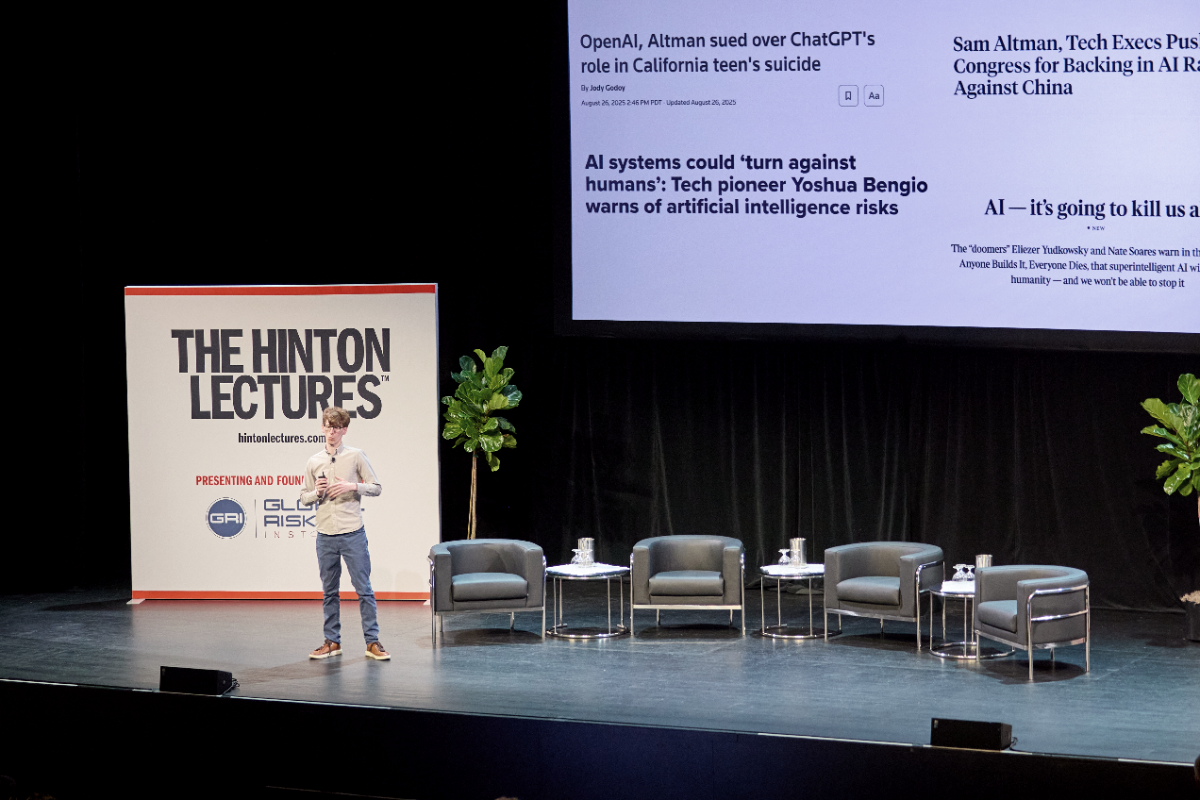 John W. H. Bassett Theatre stage during the 2025 Hinton Lectures